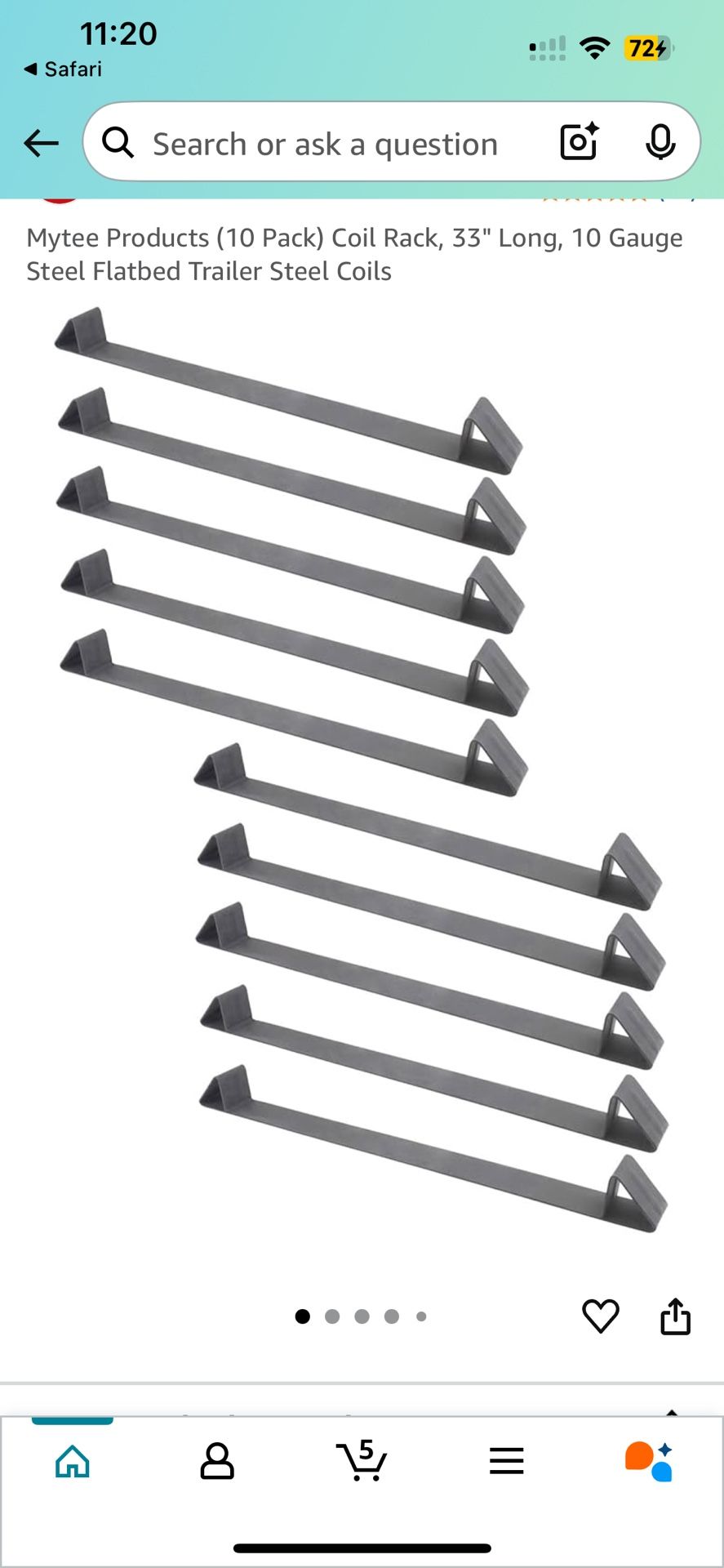 Mytee Products (10 Pack) Coil Rack, 33" Long, 10 Gauge Steel Flatbed Trailer Steel Coils