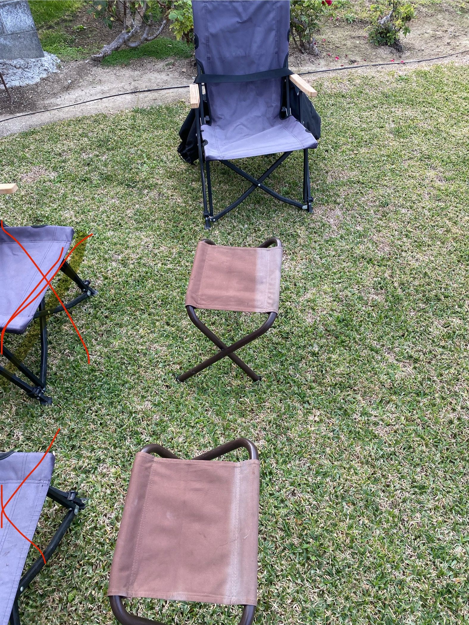1 Camping Chair And 2 Fishing Stools