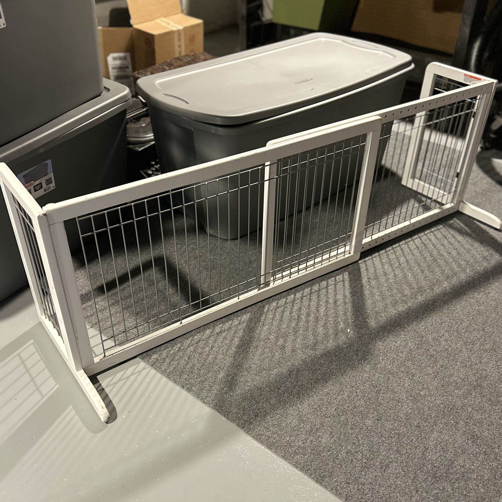 Pet Dog Puppy Gate Fence White Wooden 72(H)x20(L)