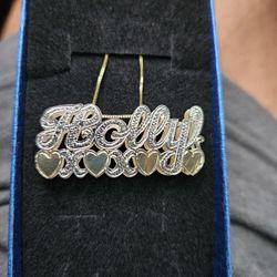 Custom Personalized 10k 14k Gold Double Name Plate Necklace 