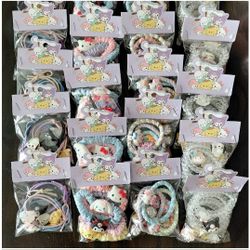 (20 PCS/4 PACKS) Sanrio Characters Assorted Hair Ties 