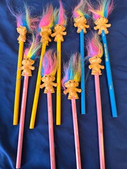 Lot of 10 Vintage Russ Lucky Troll Pencils