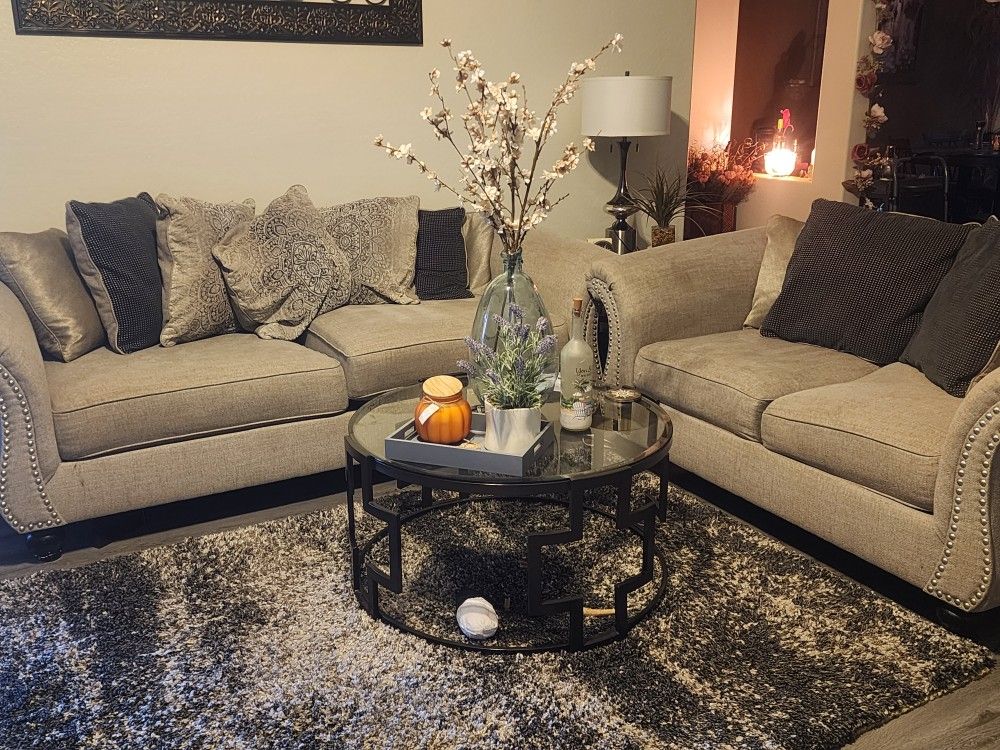 Loveseat & Couch...tan/beige