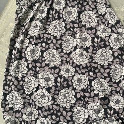 Laura Ashley Black Gray White Adjustable Short Knit Gown S