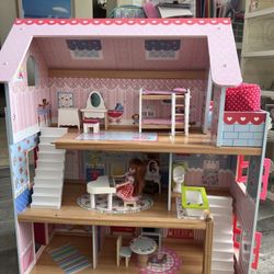 Cute Wooden Doll House On Sale Only For $20