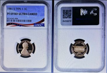 1981 S Lincoln Cent NGC PF69 Red Ultra Cameo Type 1