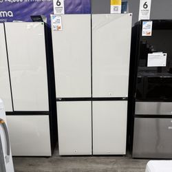 Samsung - Bespoke 29 Cu Ft 4-Door Flex French Door Refrigerator With Beverage Center In White Glass 😻😱