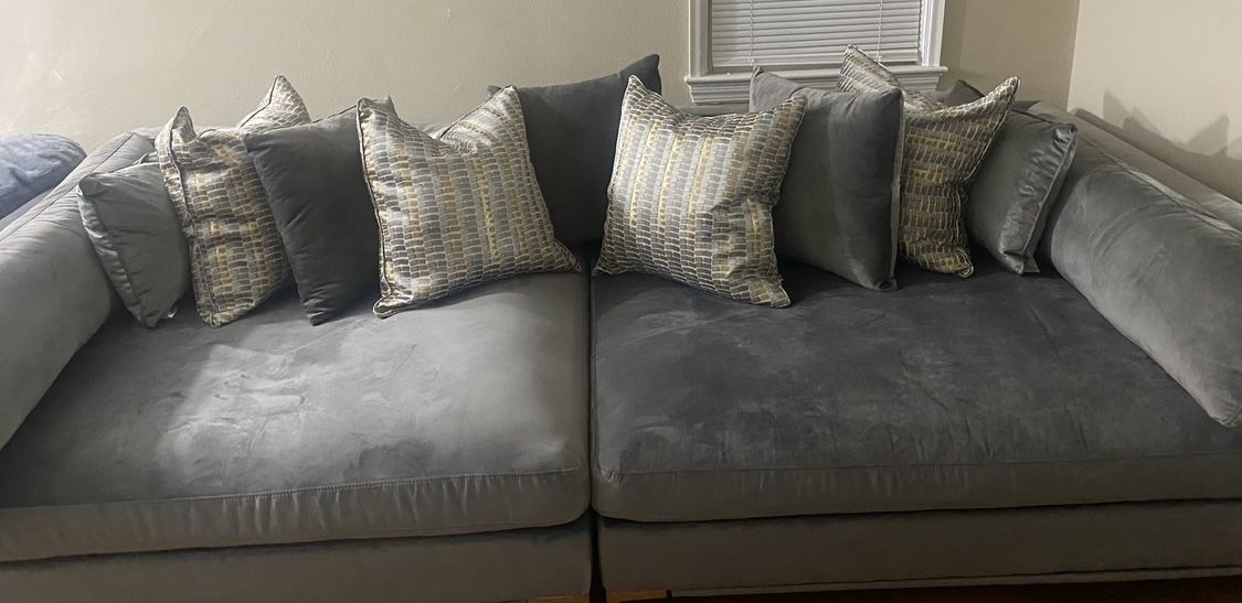 $750 for everything: GOLD MIRROR IS SOLD! Large Sofa, Entertainment Center IS SOLD , Floor lamp, & BLACK MIRROR PLEASE READ DESCRIPTION DIMENSI