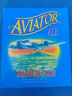 Aviator Amber Ale beer poster board sign, 11x13"