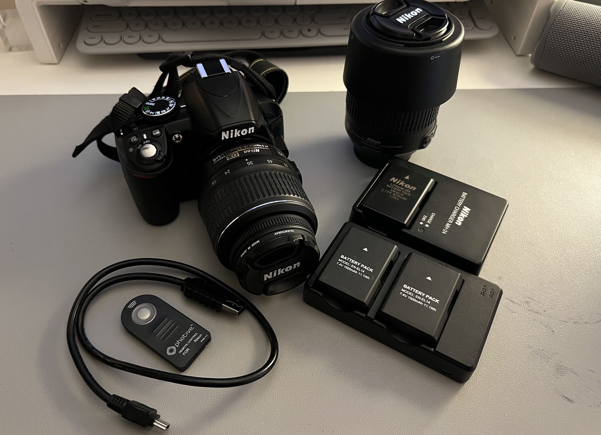 Nikon D3100 DSLR Camera With Extra Lenses & Accessories