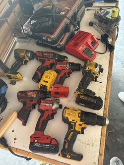 DeWalt and Milwaukee drills