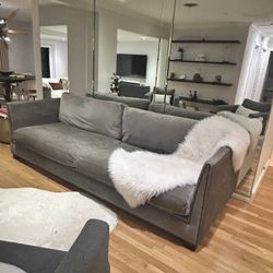 Gorgeous Chenille Gray Sofa Like New