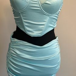 Sexy Two Piece Corset Crop Top Set 