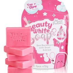 You Glow Babe, You Glow Babe Soap, Sea Buckthorn with Snail Extract, Moisturizing Skin, 5 x 70 g Packaging