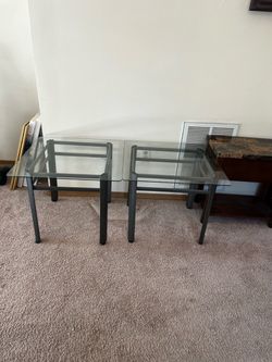 Glass top side tables