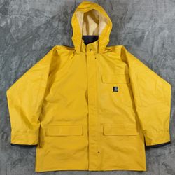 Retro Y2K 2009 Carhartt Surrey PVC C64YLW Waterproof Rain Jacket