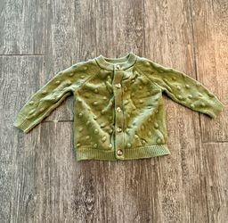 Size 6-9 month green cardigan
