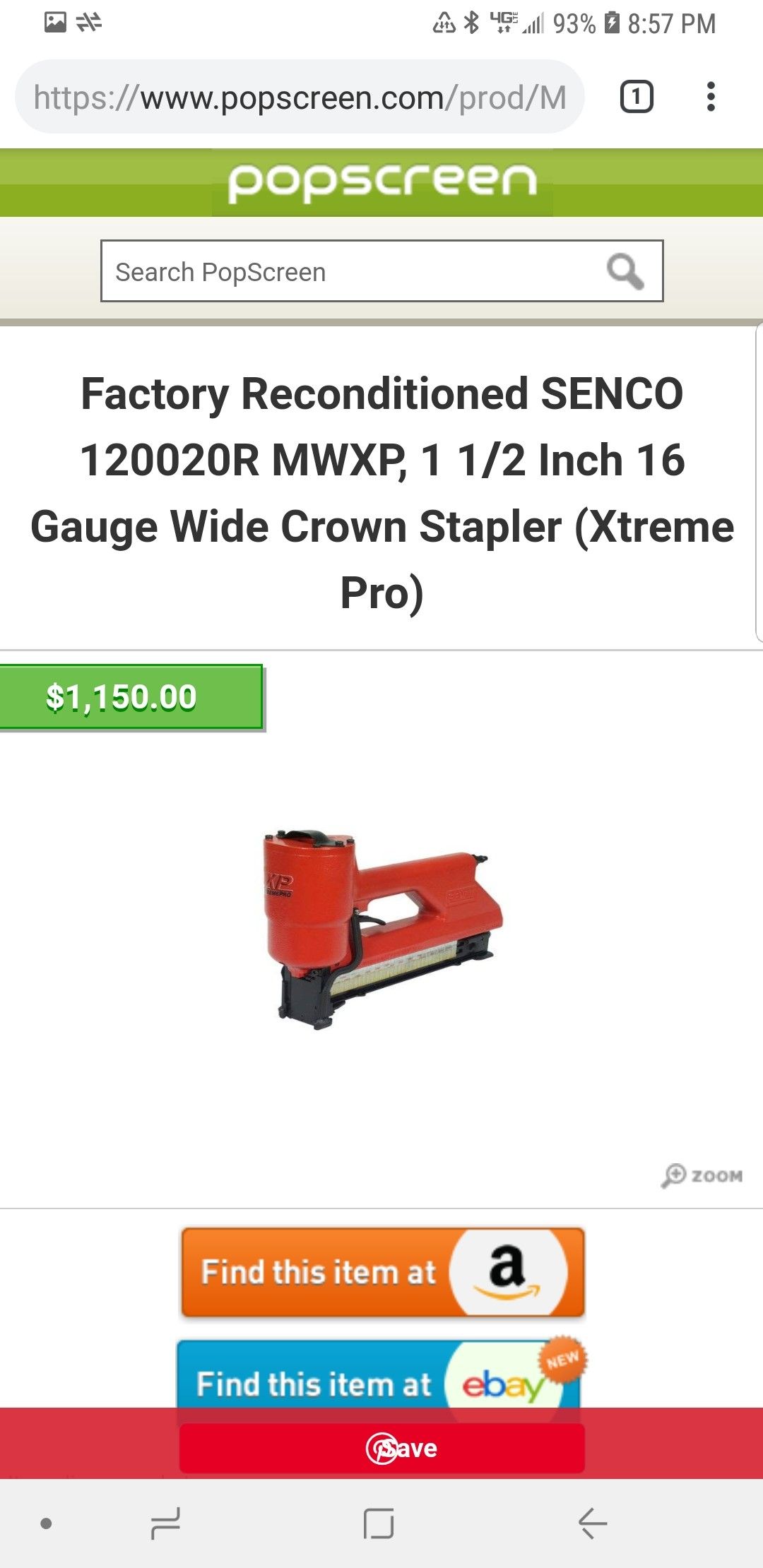 SENCO Heavy duty STAPLER 120020R MWXP, 1 1/2 Inch 16 Gauge Wide Crown Stapler (Xtreme Pro)