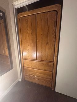 Oak Veneer Armoire