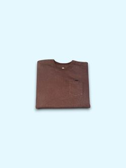 The nike tee loose fit embroidered swoosh long sleeve pocket t-shirt mocha brown large