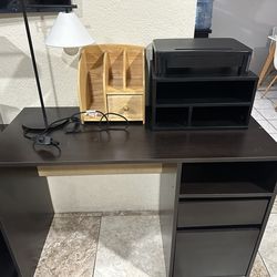 Desk and accessories