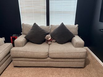 Light Gray Fabric Loveseat Sofa