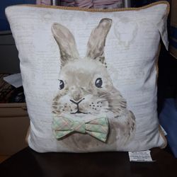 Easter bunny pillow with bow