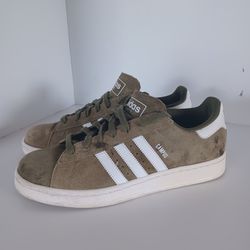 adidas Campus Green Size 10.5 Olive Green Suede Shoe