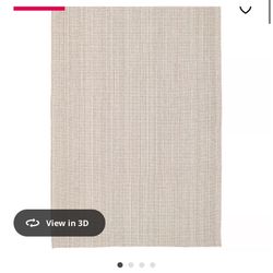 Rug, flatwoven, natural/black, 7 ' 3 "x9 ' 2 "