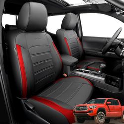 Toyota Tacoma Seat Covers 2016-2023, Waterproof Faux Leather Seat Cover Set, Fits for Tacom Crew/Double Cab Models, Premium Seat Covers Car Accessorie