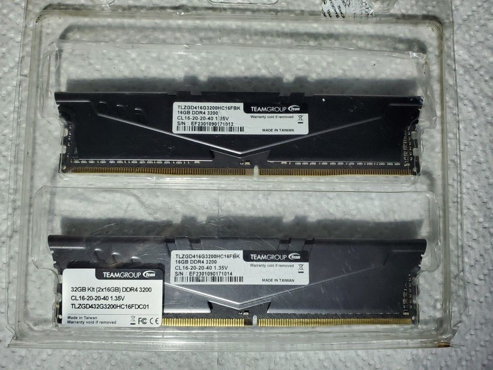 32GB RAM Kit 2x16GB TeamGroup DDR4 3200