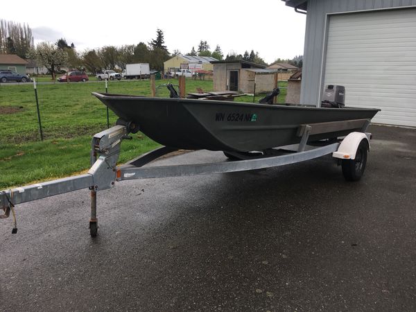 16 foot crestliner aluminum boat,motor,trailer for Sale in ...