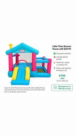 Little Tikes Inflatable Bounce House with Slide & Ball Pit