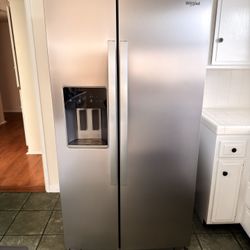 Whirlpool Stainless Side-by-Side Refrigerator, Ice + Water Dispenser, Pickup Only