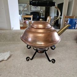 Copper Teapot With Stand