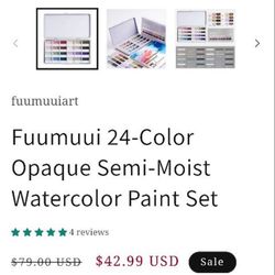 water color  paint 24-colors W/ 3pcs dual tip watercolor brushes 