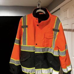 Reversible Hi-Vis Safety Jacket - Orange and Black Reflectiven