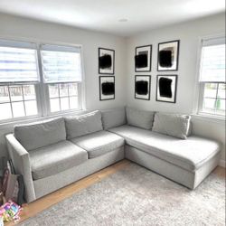 West Elm Sectional With Ottoman 