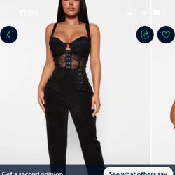 Fashion Nova Black Corset Jumpsuit Size Xsmall