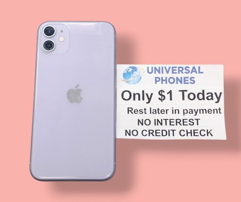 APPLE IPHONE 11 64GB UNLOCKED. FREE SMARTWACH/ HEADPHONES. PAY $1 TODAY REST IN PAYMENTS. NO CREDIT NEEDED FINANCING
