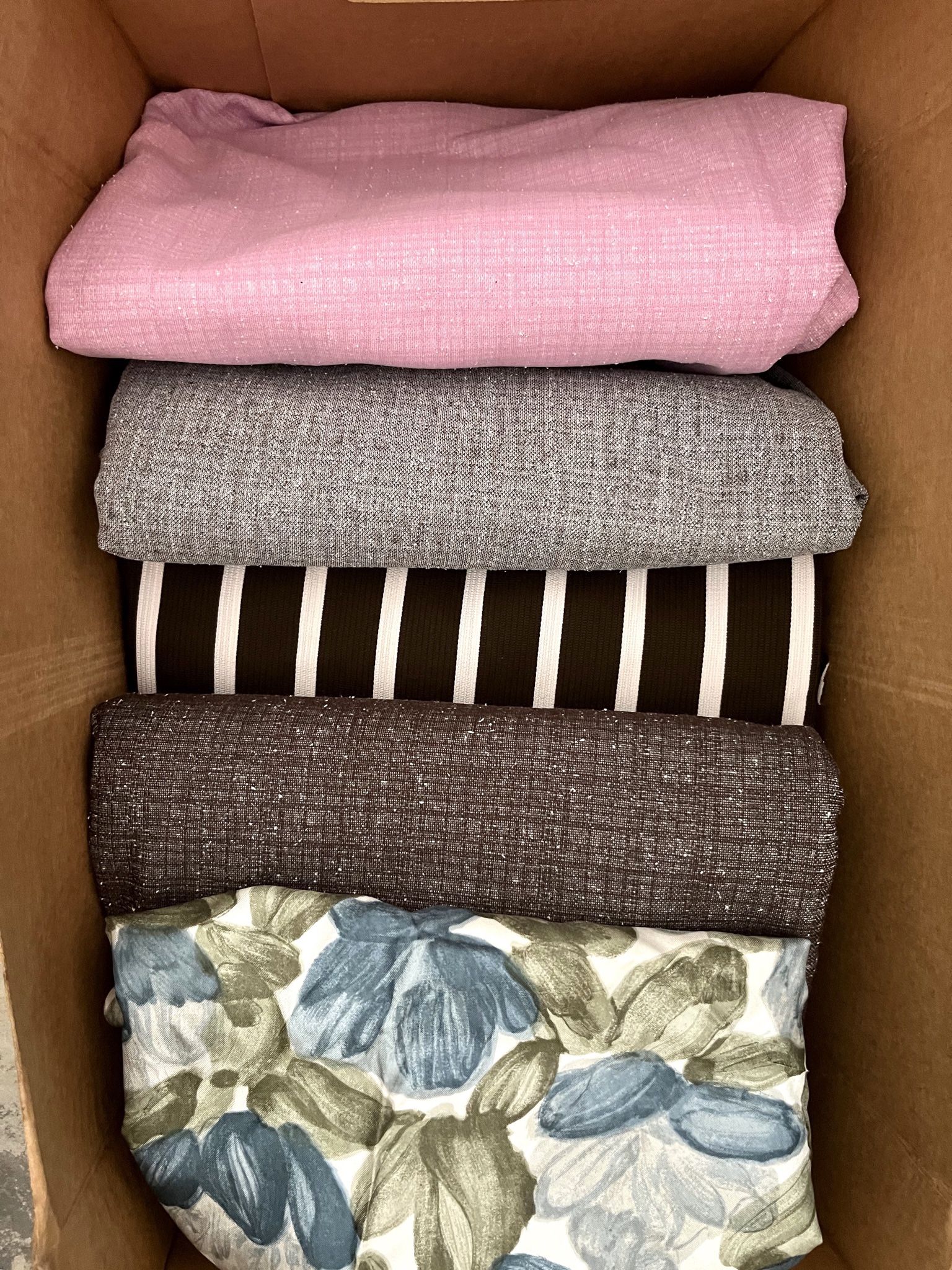 Assorted Fabrics - Large and Small Pieces