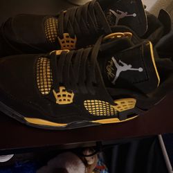 Yellow Thunder Jordan 4s Size 7Y