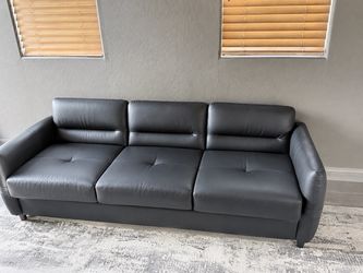 Black Faux Leather Sofa – Like New – $250 OBO