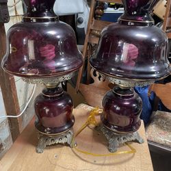 ⭐️ Vintage amethyst hurricane lamp ⭐️