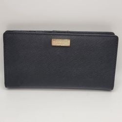 Kate Spade New York Wallet Black Leather Snap Closure Excellent Condition 