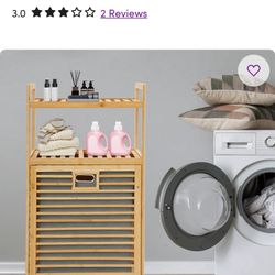 Bamboo Clothes Organizer, Storage Shelf For Laundry Room 