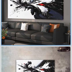 Black And White Wall Art Modern Abstract Wall Art Print Paintings Black Canvas Art For Bedroom Apartment Office Home Wall Decor Artwork 20 × 40 In