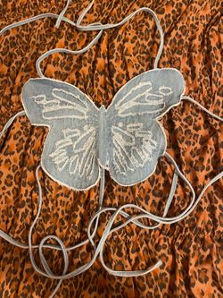 Denim Butterfly crop top