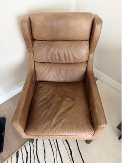 Light Brown Leather Accent Chair
