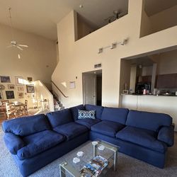 Navy Blue Sectional Couch – $250 OBO